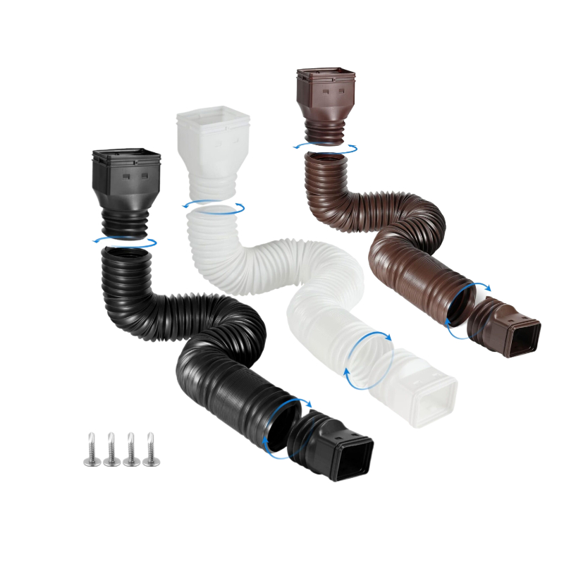 Flexible Hose Braided - Flexible Ausziehbare Fallrohrverlängerung, Einstellbare Regenrinnen-Regenwasserablaufverlängerung Inklusive