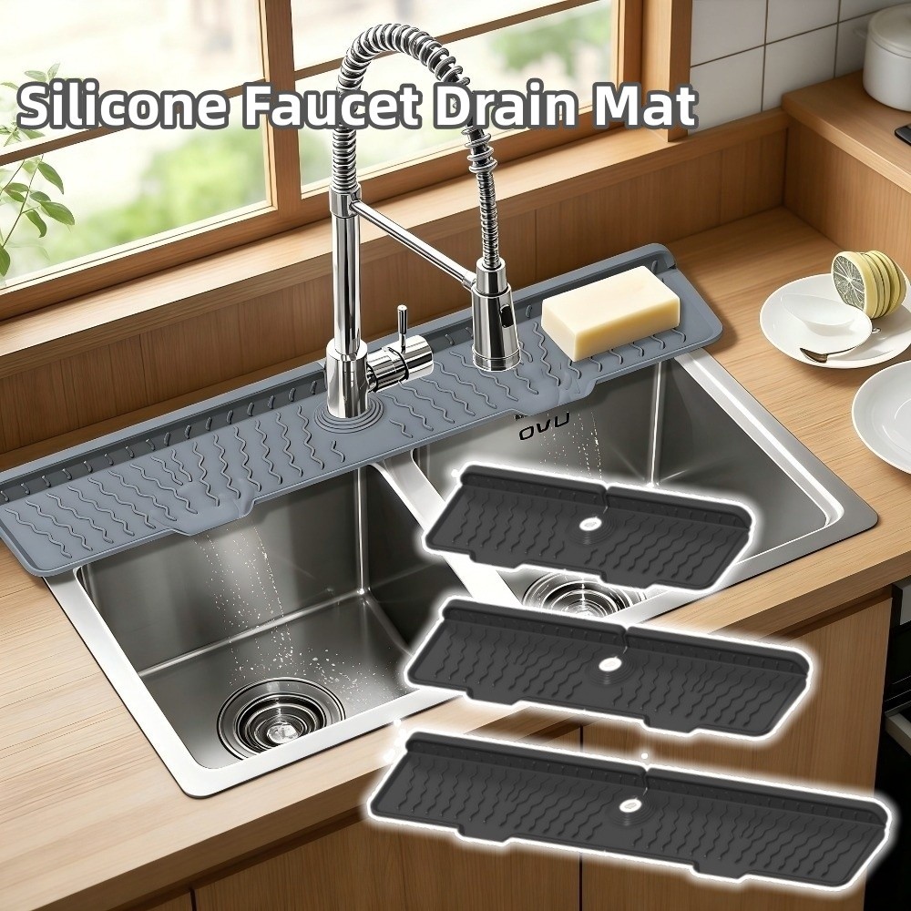 Silicone Tap Washer - Neue Silikon-Ablaufmatte Rutschfest 36/46/61cm Länge Küchenspülenhalter
