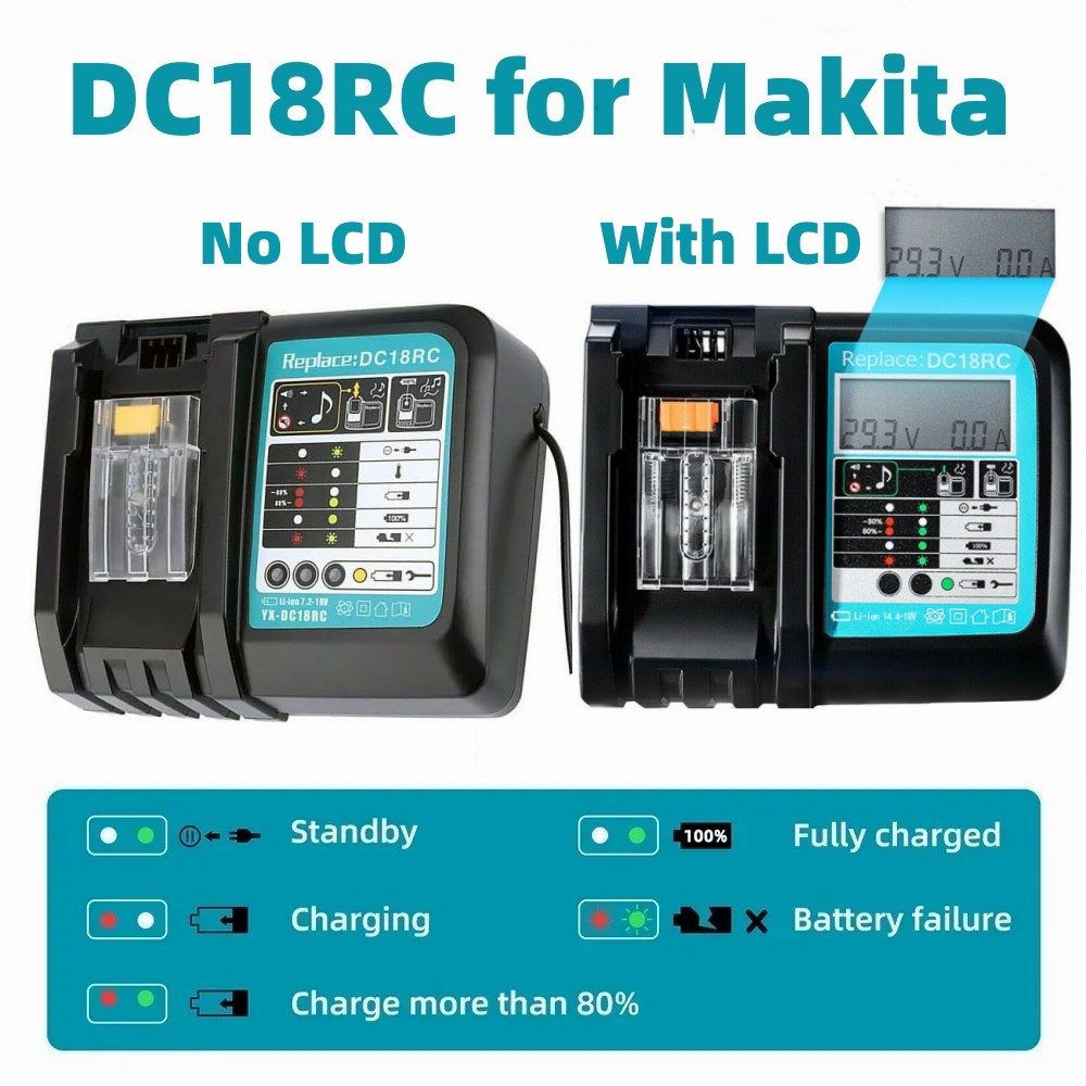 Makita Drill Hp1640 - DC18RC Li-Ionen-Akku 3A Ladegerät für Makita